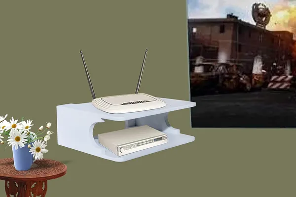 White_Setup_Box_Stand/Set_Top_Box_Stand_Wall_Mount_For_Home_Wall_Shelf_For_Holding_Speakers_Wifi_Router_Game_Console_Remote_Streaming_Device