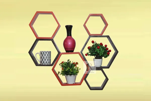 Pack_Of_6_Black_&_Orange_Wooden_Floating_Wall_Shelves
