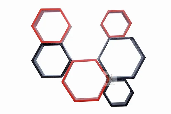 Pack_Of_6_Orange_&_Brown_Wooden_Floating_Wall_Shelves