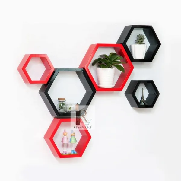 Pack_Of_6_Red_&_Black_Wooden_Floating_Wall_Shelves