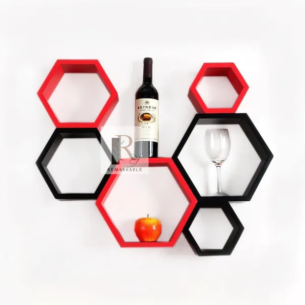 Pack_Of_6_Red_&_Black_Wooden_Floating_Wall_Shelves