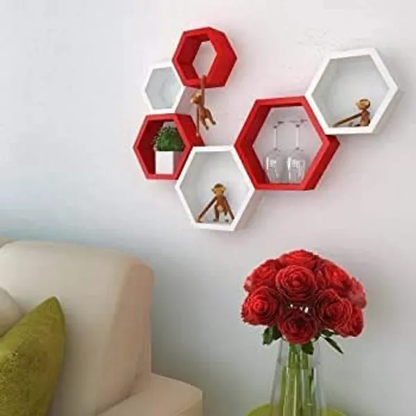 Pack_Of_6_Red_&_White_Wooden_Floating_Wall_Shelves