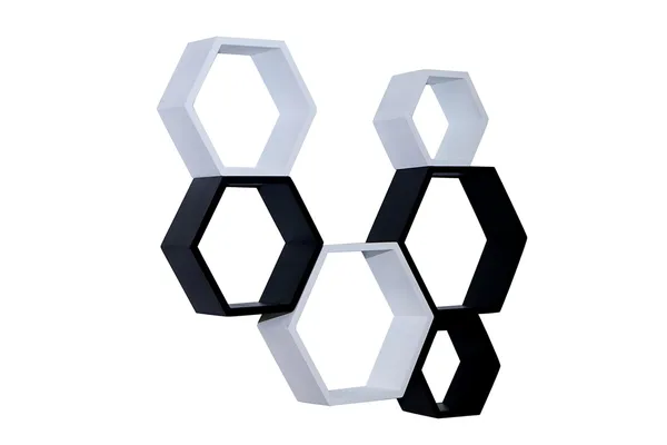 Pack_Of_6_White_&_Black_Wooden_Floating_Wall_Shelves