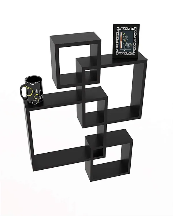 Black_Transform_Your_Space_With_Our_Stylish_Squares_Wooden_Floating_Wall_Shelves_Interweave_Wall_Mounted_Floating_Shelves_For_Living_Room_Bedroompack_Of_4_(Black)