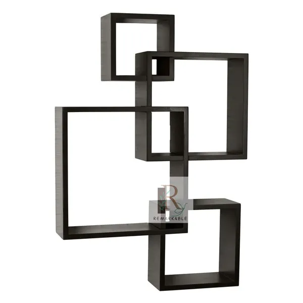 Pack_Of_4_Brown_Wooden_Floating_Wall_Shelves
