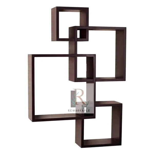 Pack_Of_4_Brown_Wooden_Floating_Wall_Shelves