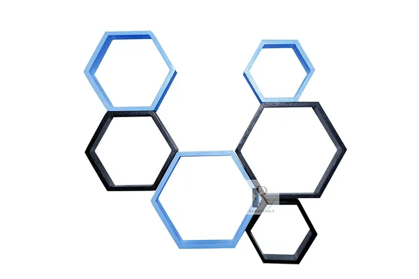 Pack_Of_6_Blue_&_Black_Wooden_Floating_Wall_Shelves