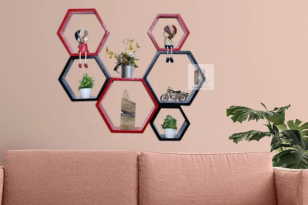 Pack_Of_6_Red_&_Black_Wooden_Floating_Wall_Shelves