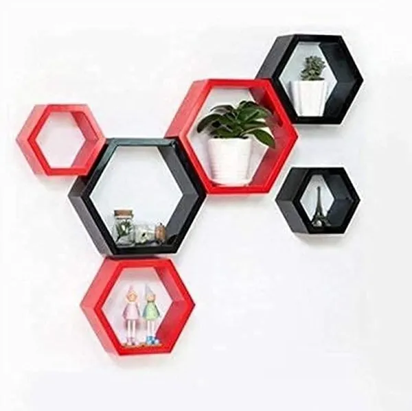 Pack_Of_6_Red_&_Black_Wooden_Floating_Wall_Shelves