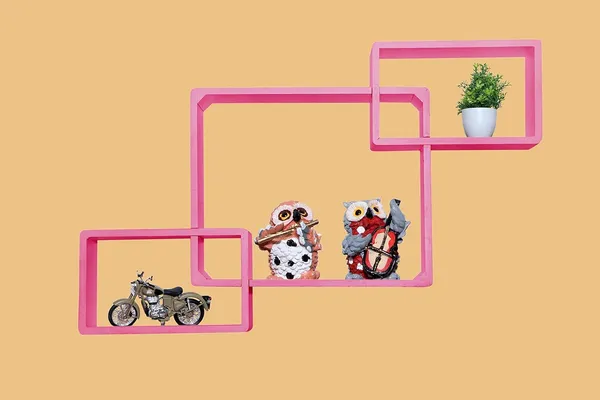 Pack_Of_3_Pink_Wooden_Floating_Wall_Shelves