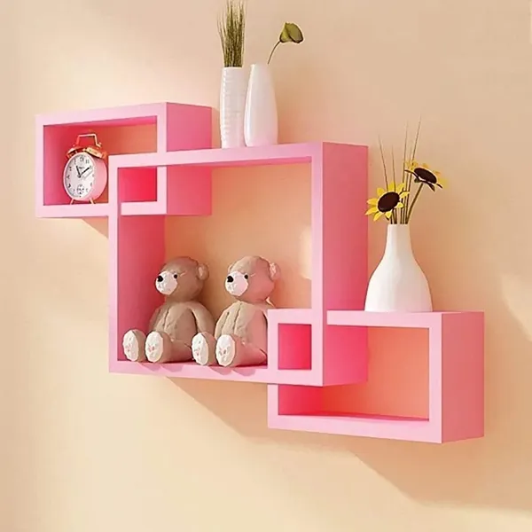 Pack_Of_3_Pink_Wooden_Floating_Wall_Shelves