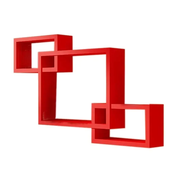Pack_Of_3_Red_Wooden_Floating_Wall_Shelves
