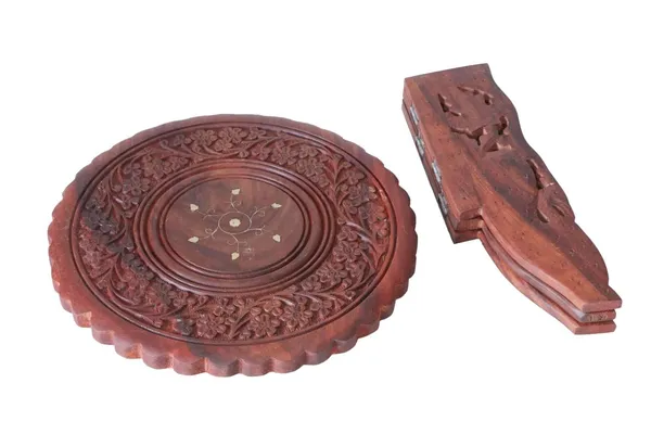 Brown_Beautiful_Design_Round_Shape_Wooden_Coffee_Table,_Side_Table_For_Multipurpose_(12_Inch)