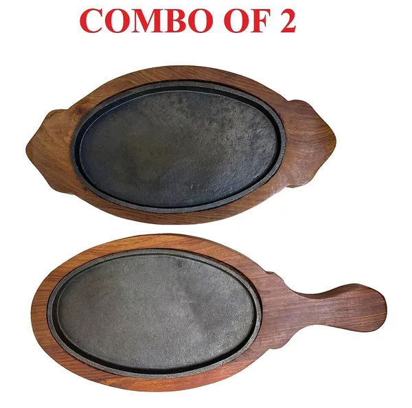 Pack_Of_2_Brown_Iron_Sizzler_Plater_With_Wooden_Stand