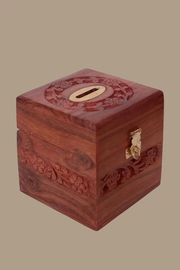 Multicolor_Wooden_Money/Piggy_Bank,_Money_Box,_Coin_Box_With_Carved_Design_For_Kids/Children._Without_Lock_(4.5_X_4_X_4_Inches)