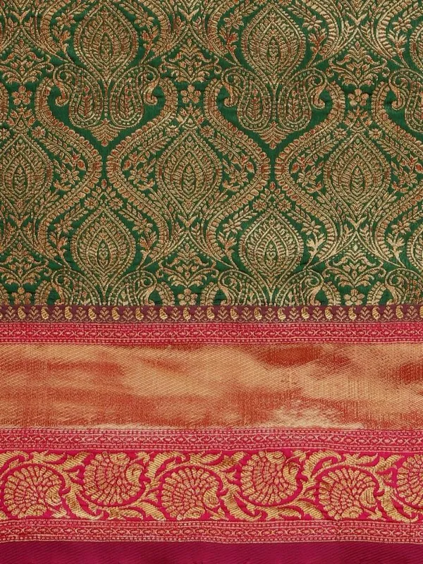 Green_Red_Jacquard_Border_Saree_Soft_Lichi_Silk_Cloth_The_Saree_And_Explore_Of_Collection_Beautiful_Designed_Saree_With_Unstitched_Blouse_Piece_For_Women