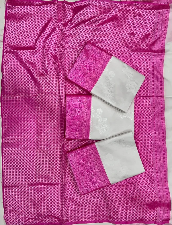 Multi_Colour_Kanajivram_Soft_Silk_Indian_Wear_Saree_With_Unstitching_Blouse_Piece_For_Women