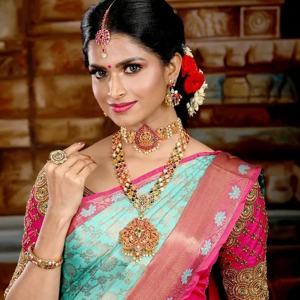 Blue_Pink_Self_Design_Banarasi_Jacquard_Soft_Lichi_Silk_Saree_With_Unstitching_Blouse_Piece_For_Women