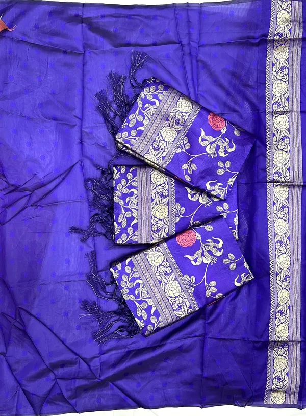 Purple_Self_Design_Soft_Lilan_Slab_Jacquard_Saree_With_Unstitching_Blouse_Piece_For_Women