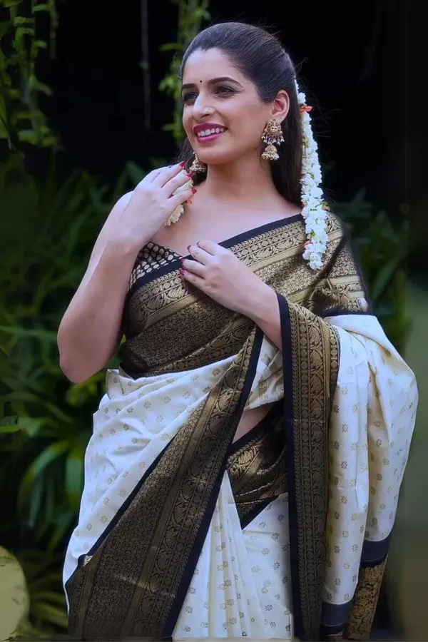 Multi_Colour_Banarasi_Style_Pure_Kanjivaram_Silk_Jacquard_Kanchipuram_Pattu_Saree_With_Un-Stiched_Blouse_For_Women