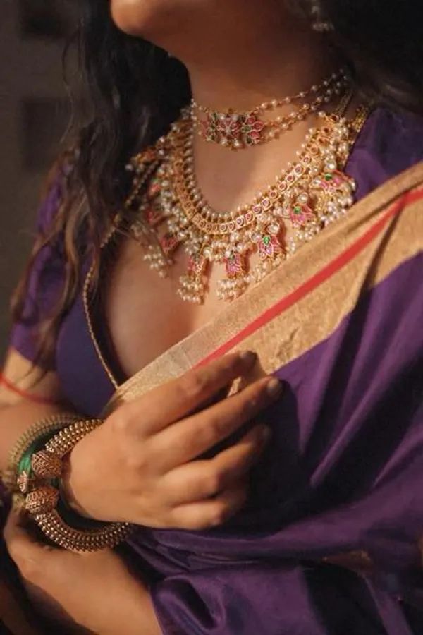 Violet_Soft_Kanjivaram_Linen_Cotton_Silk_Traditional_Saree_With_Attach_Unstitched_Blouse_Piece