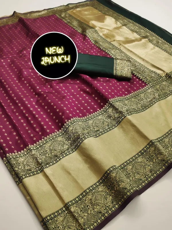 Purple_Woven_Soft_Lichi_Banarasi_Pure_Silk_Saree_With_Unstitching_Blouse_Piece_For_Women