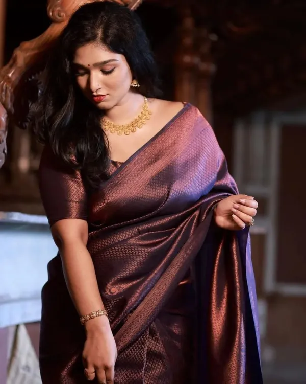 Purple_Woven_Kanjivaram_Soft_Lichi_Silk_Saree_With_Unstitched_Blouse_Piece_For_Women