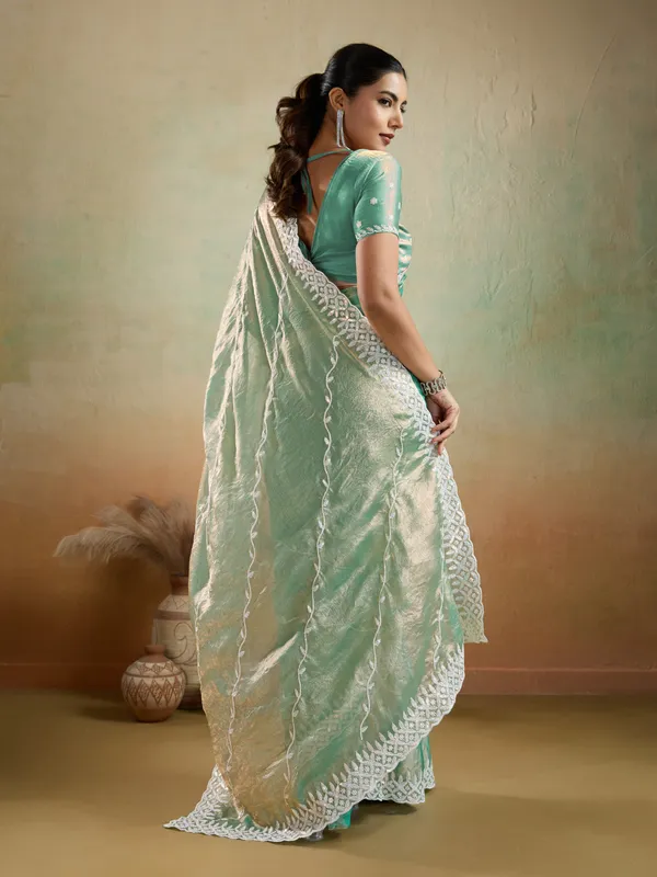Mint_Green_Velvet_Chiffon_Saree_with_Sequins_&_Thread_Embroidery