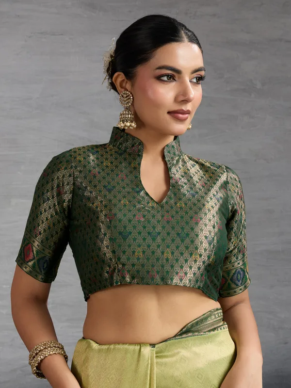 Celestial_Lime_Green_Temple_Zari_Silk_Saree_–_Premium_Banarasi_Weave