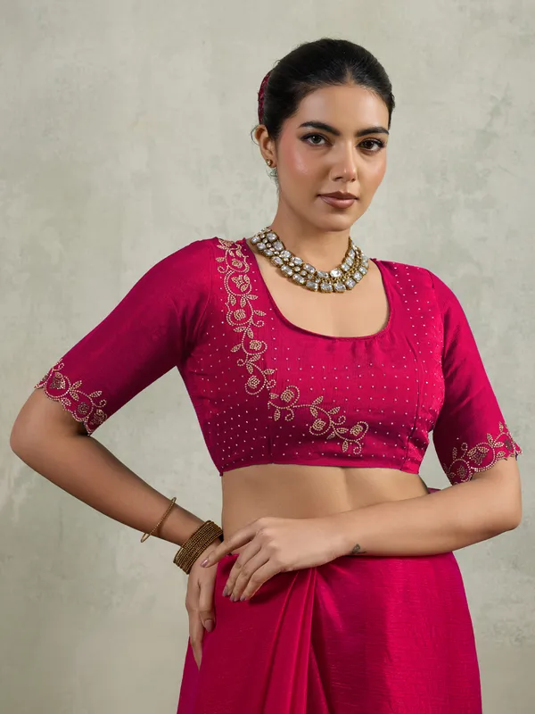 Hot_Pink_Velvet_Chiffon_Saree_with_Zarkan_&_Cutwork_Detailing