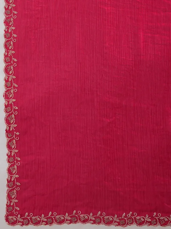 Hot_Pink_Velvet_Chiffon_Saree_with_Zarkan_&_Cutwork_Detailing