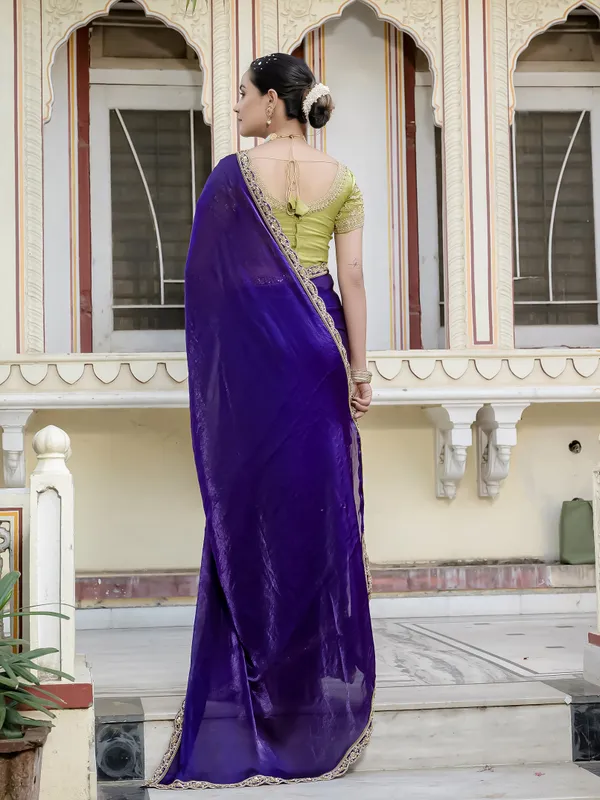 Deep_Purple_Velvet_Satin_Saree_For_Women