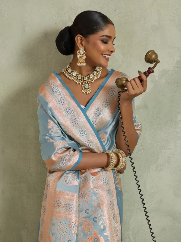 Sky_Blue_Satin_Silk_Banarasi_Saree_with_Meenakari_&_Zari_Weave