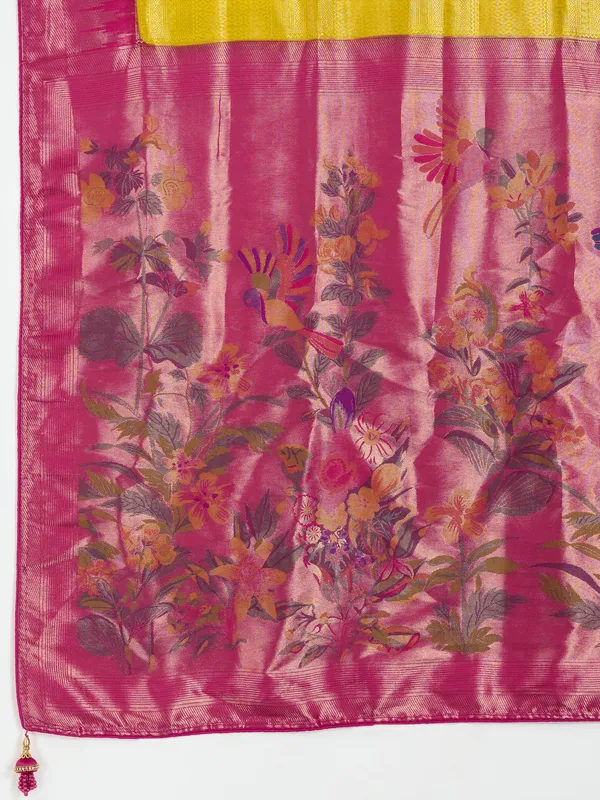 Pink_and_Mustard_yellow_Kanjivaram_Soft_Silk_Saree