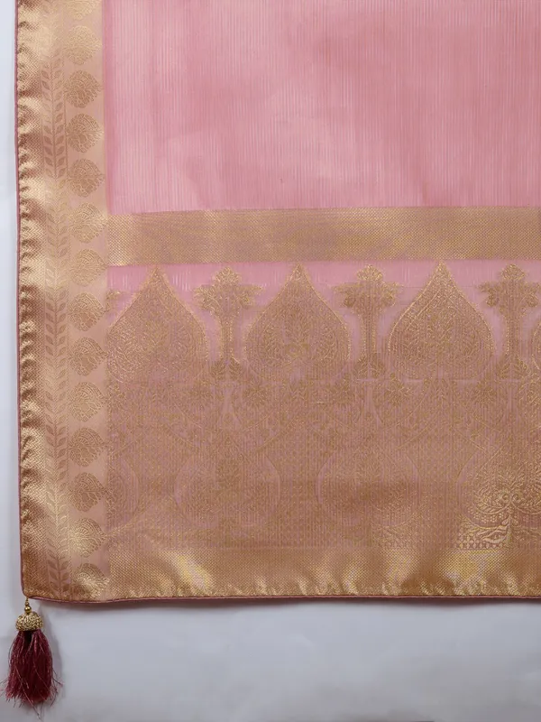 Rose_Pink_Tissue_Silk_Saree_With_Woven_Patta_&_Brocade_Blouse_For_Women