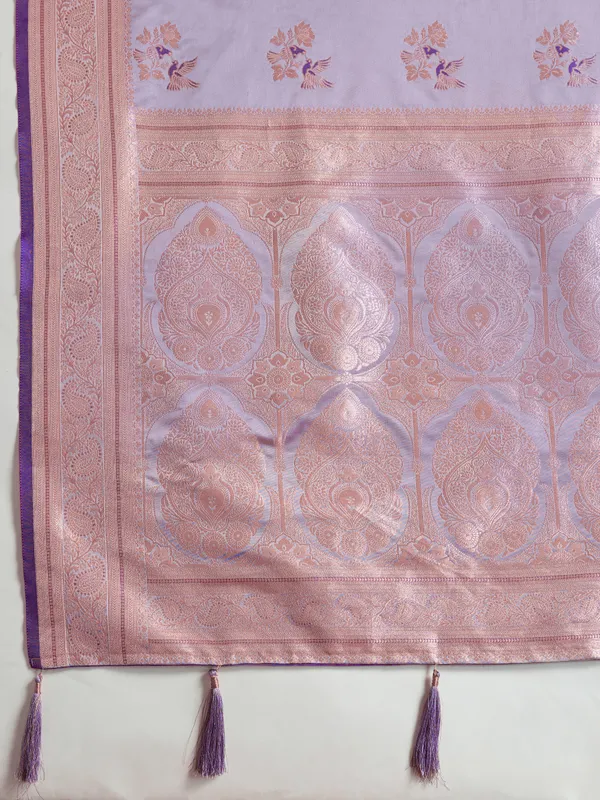 Lavender_Satin_Silk_Banarasi_Saree_with_Meenakari_&_Zari_Detailing