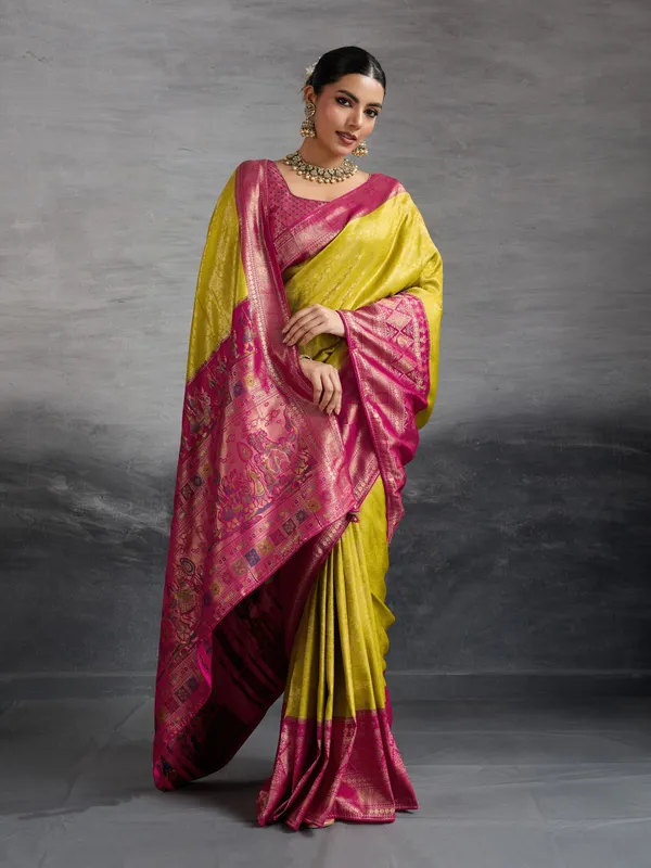Mustard_Yellow_&_Pink_Kanjivaram_Silk_Saree