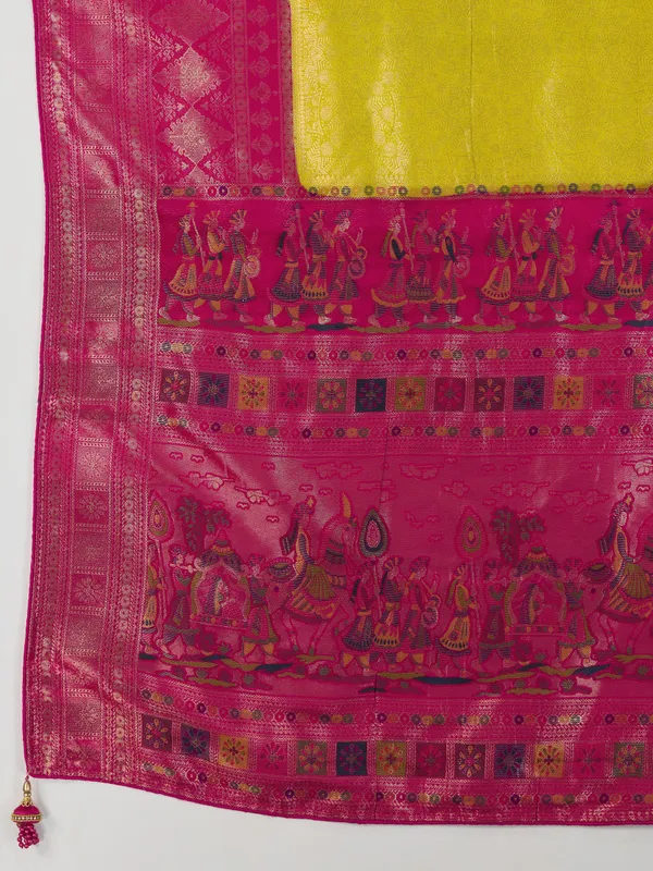 Mustard_Yellow_&_Pink_Kanjivaram_Silk_Saree
