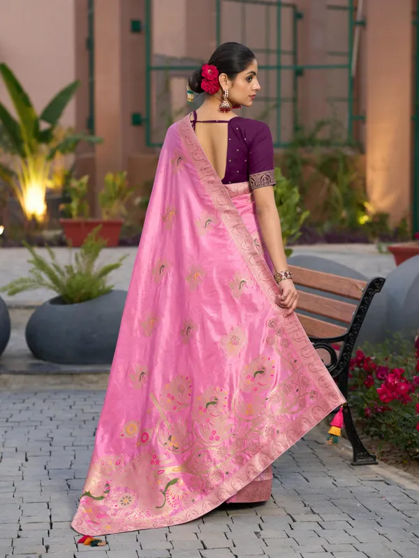 Radiant_Pink_Gharchola_Dola_Silk_Saree_With_Swarovski_&_Zari_Work_For_Women