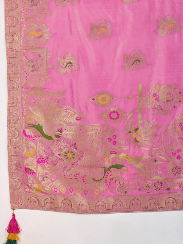 Radiant_Pink_Gharchola_Dola_Silk_Saree_With_Swarovski_&_Zari_Work_For_Women