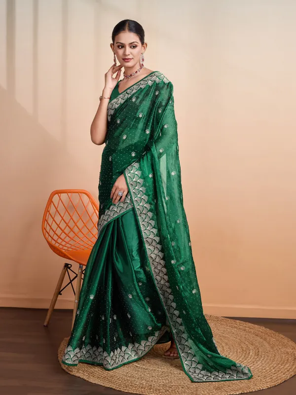 Emerald_Green_Blooming_Burberry_Embroidered_Partywear_Saree