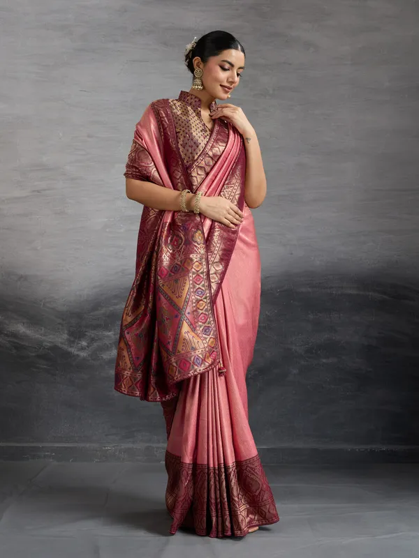 Dusky_Rose_&_Plum_Zari_Silk_Saree_–_Premium_Banarasi_Temple_Weave