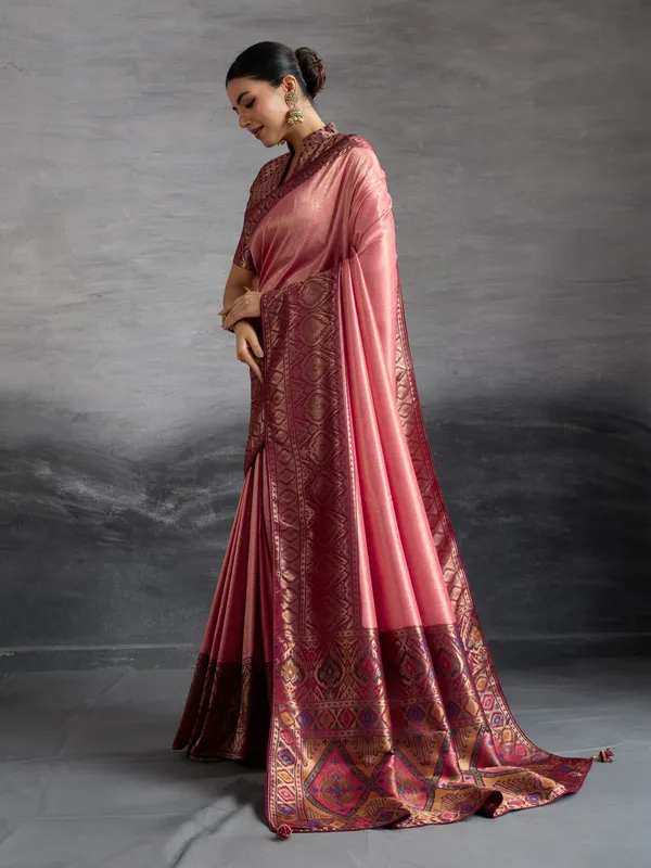 Dusky_Rose_&_Plum_Zari_Silk_Saree_–_Premium_Banarasi_Temple_Weave