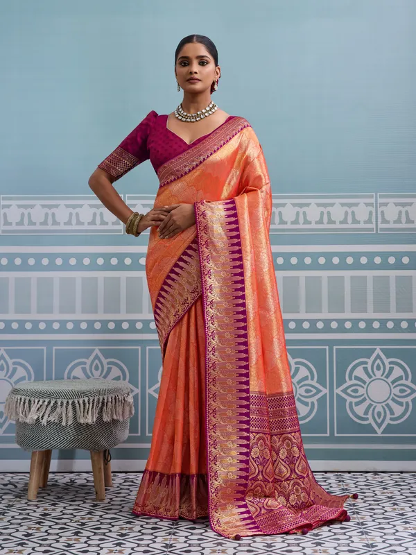 Orange_&_Pink_Kanjivaram_Silk_Saree