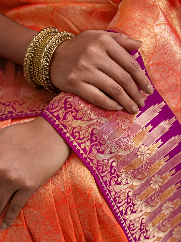 Orange_&_Pink_Kanjivaram_Silk_Saree