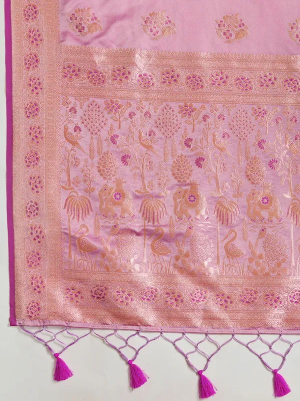 Baby_Pink_Satin_Silk_Banarasi_Saree_with_Golden_Zari_&_Meenakari_Work