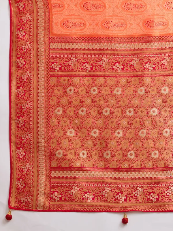 Orange_&_Red_Kanjivaram_Silk_Saree