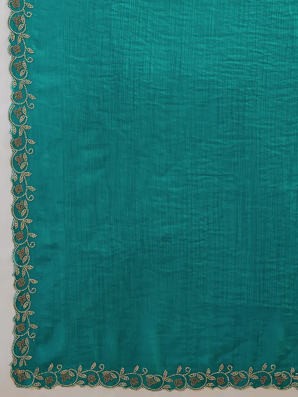 Turquoise_Green_Velvet_Chiffon_Saree_with_Zarkan_&_Designer_Cutwork