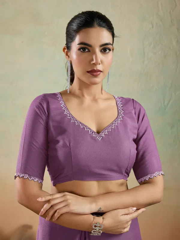 Mauve_Purple_Matt_Georgette_Saree_With_Ceramic-Inspired_Lace_Border_For_Women