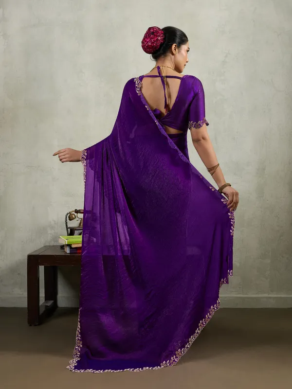 Royal_Purple_Velvet_Chiffon_Saree_with_Zarkan_&_Cutwork_Detailing